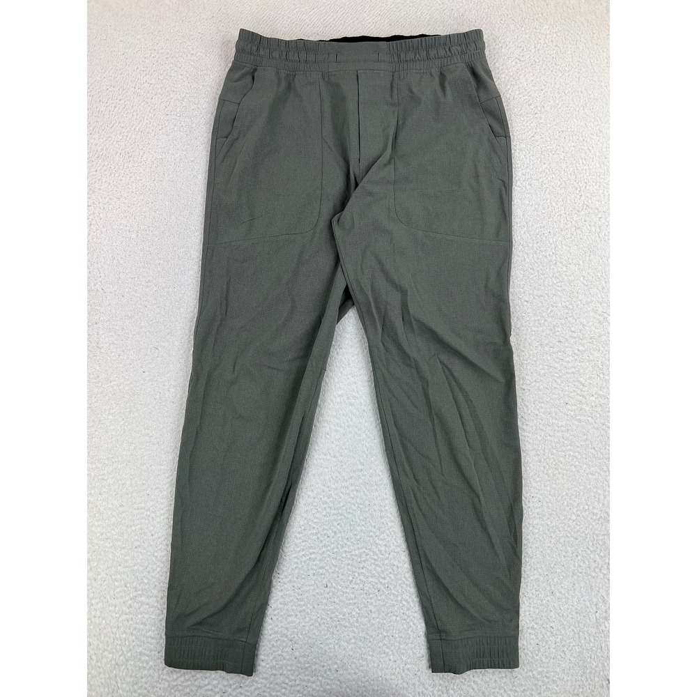 Lululemon ABC Jogger Pants Mens Large Green WovenAir Elastic Waist LM5AJPS
